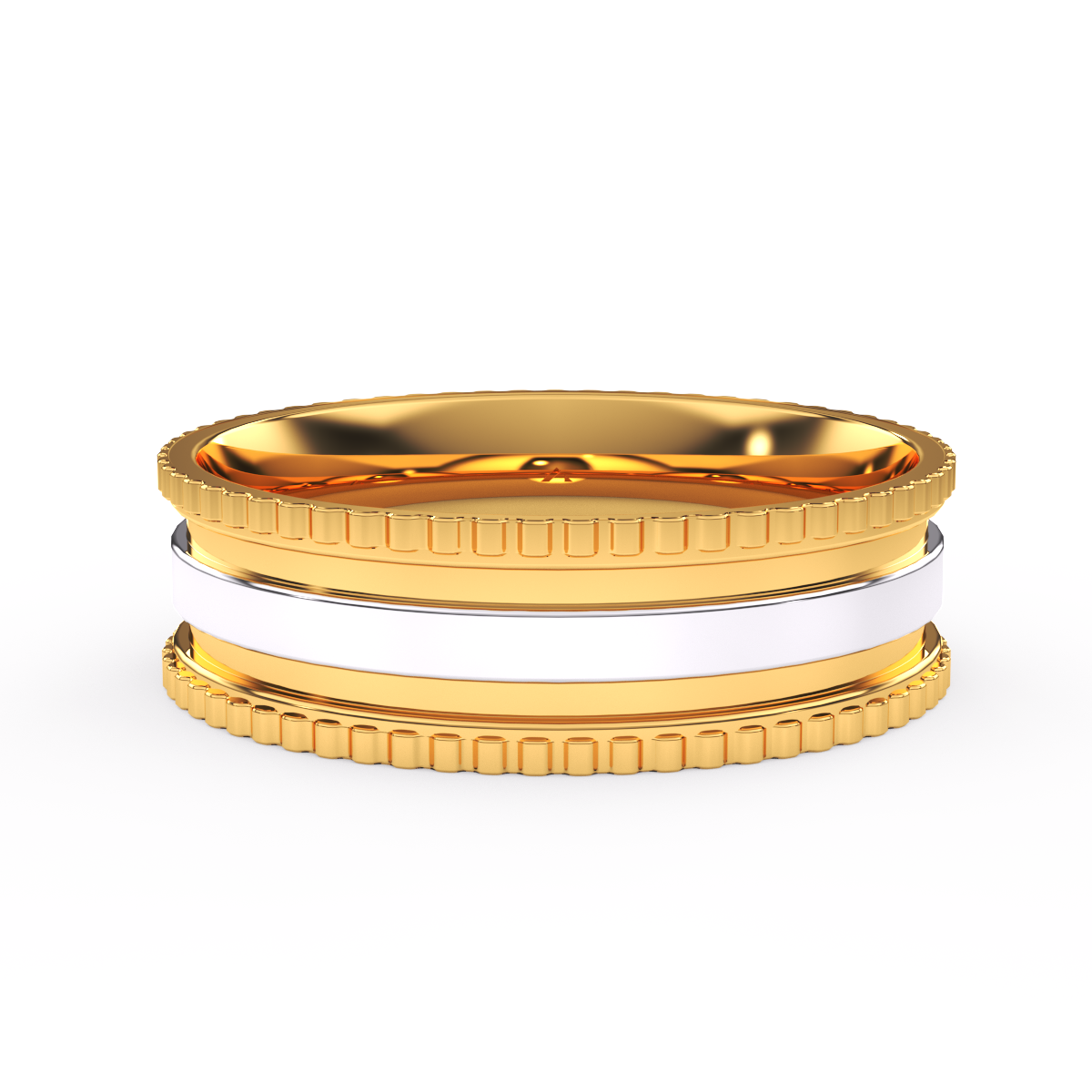Round Full Eternity Men's Wedding Band